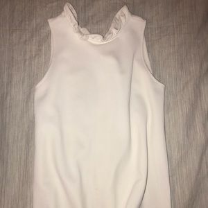 Ann Taylor Ruffle Neck Pleated Back Top